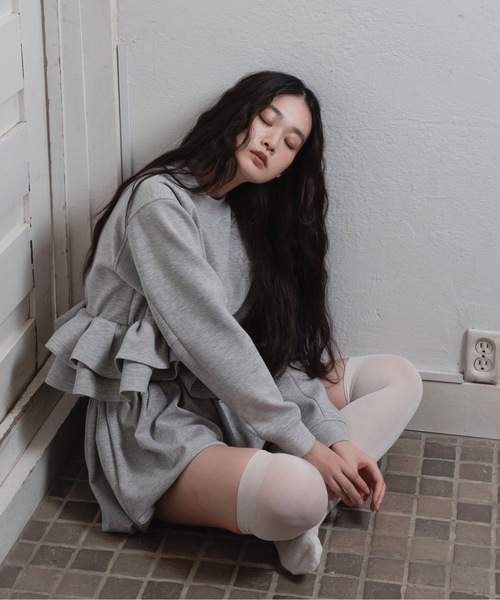 I_am(アイアム)の「pants docking balloon skirt / パンツドッキングバルーンスカート(スカート・レディース・グレー/ネイビー・FREE)」の9枚目の写真