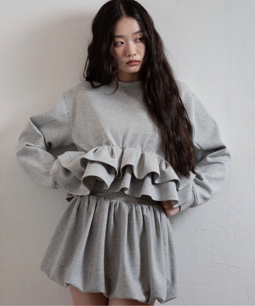 I_am(アイアム)の「pants docking balloon skirt / パンツドッキングバルーンスカート(スカート・レディース・グレー/ネイビー・FREE)」の13枚目の写真