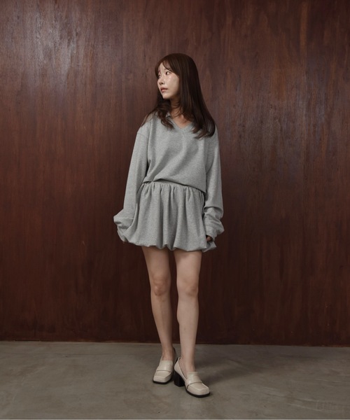 I_am(アイアム)の「pants docking balloon skirt / パンツドッキングバルーンスカート(スカート・レディース・グレー/ネイビー・FREE)」の5枚目の写真