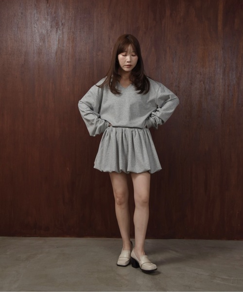 I_am(アイアム)の「pants docking balloon skirt / パンツドッキングバルーンスカート(スカート・レディース・グレー/ネイビー・FREE)」の12枚目の写真