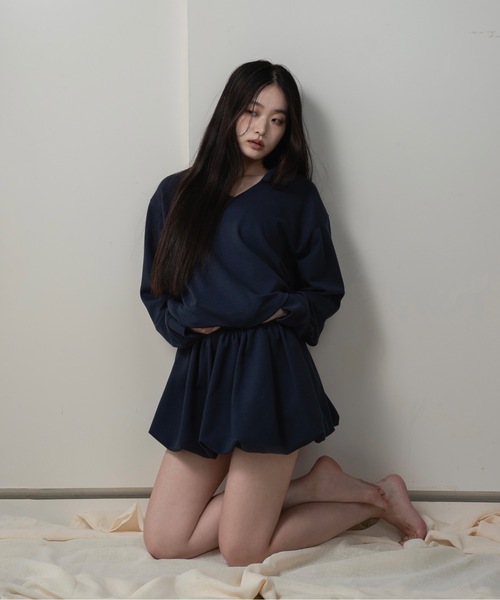 I_am(アイアム)の「pants docking balloon skirt / パンツドッキングバルーンスカート(スカート・レディース・グレー/ネイビー・FREE)」の14枚目の写真