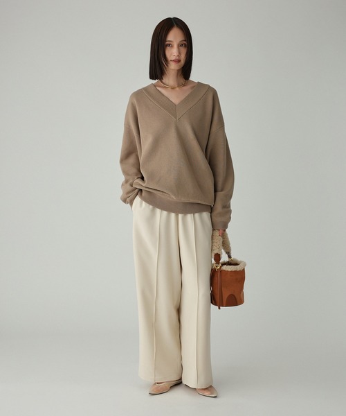 BABYLONE（バビロン）の「【多機能素材】ツイルリラックスパンツ（その他パンツ・レディース・ブラック/アイボリー・34inch/36inch）」の3枚目の写真