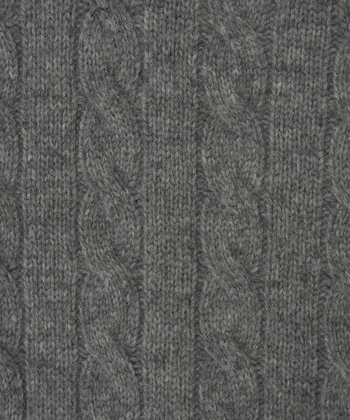 Kijun(キジュン)の「【NYLON JP 1月号 掲載】Kijun/キジュン Shirt Collar V-Neck Knit メリノウール ケーブル編み 襟付きニット 冬服(ニット/セーター・レディース・ネイビー/ミックスグレー・S/M)」の3枚目の写真