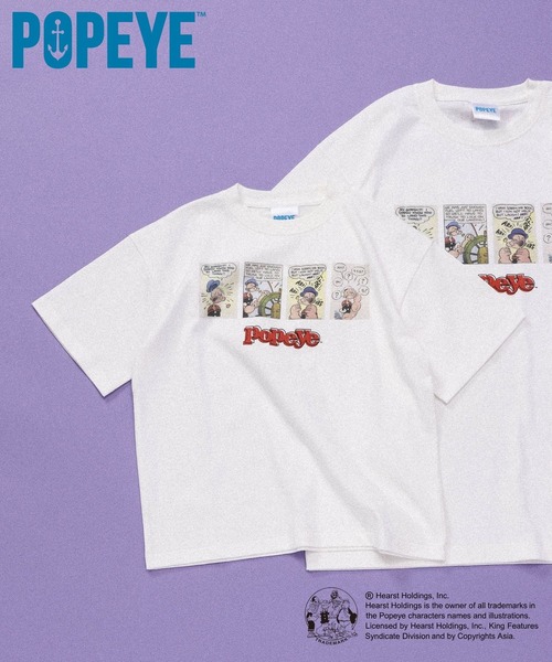 GLOBAL WORK(グローバルワーク)の「POPEYE(TM)/Tシャツ/一部店舗限定/キッズ/601897(Tシャツ/カットソー・キッズ・ホワイト/ダークブラウン/ブラック/ダークグレー・MEDIUM/LARGE/SMALL)」の2枚目の写真