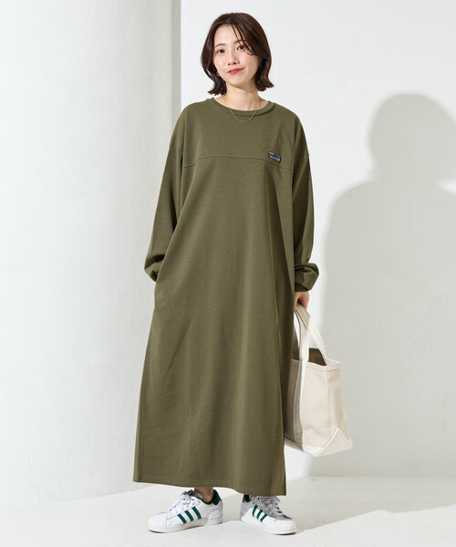 user_9a0973c9商品 オリーブグリーンワンピースプリーツプリーズ 限定展開 FREAK'S STORE OUTDORS DRYMIX ロング スリーブ ワンピース