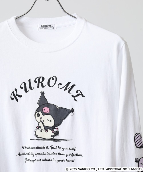 sanrio(サンリオ)の「サンリオキャラクターズ 長袖Tシャツ(Tシャツ/カットソー・メンズ・ホワイト/ネイビー/オートミール/ブラック系/ライトパープル/ブラック/ホワイト系/杢グレー・M/L/LL)」の2枚目の写真
