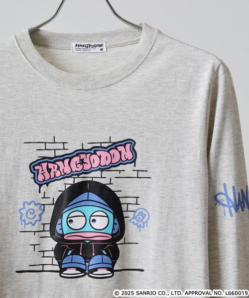 sanrio(サンリオ)の「サンリオキャラクターズ 長袖Tシャツ(Tシャツ/カットソー・メンズ・ホワイト/ネイビー/オートミール/ブラック系/ライトパープル/ブラック/ホワイト系/杢グレー・M/L/LL)」の6枚目の写真