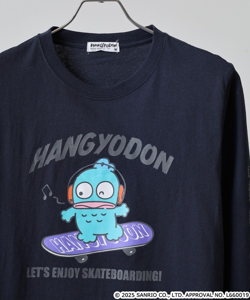 sanrio(サンリオ)の「サンリオキャラクターズ 長袖Tシャツ(Tシャツ/カットソー・メンズ・ホワイト/ネイビー/オートミール/ブラック系/ライトパープル/ブラック/ホワイト系/杢グレー・M/L/LL)」の7枚目の写真