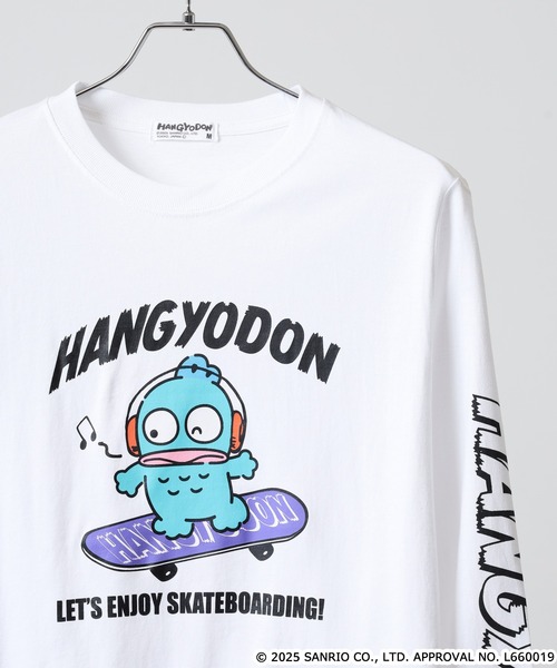 sanrio(サンリオ)の「サンリオキャラクターズ 長袖Tシャツ(Tシャツ/カットソー・メンズ・ホワイト/ネイビー/オートミール/ブラック系/ライトパープル/ブラック/ホワイト系/杢グレー・M/L/LL)」の1枚目の写真