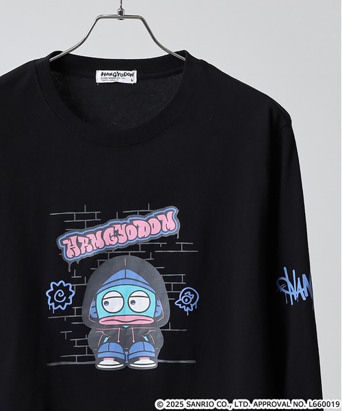 sanrio(サンリオ)の「サンリオキャラクターズ 長袖Tシャツ(Tシャツ/カットソー・メンズ・ホワイト/ネイビー/オートミール/ブラック系/ライトパープル/ブラック/ホワイト系/杢グレー・M/L/LL)」の3枚目の写真