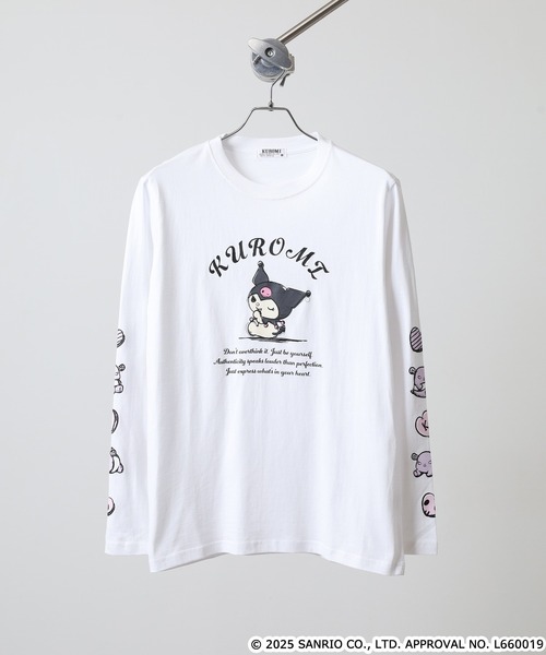 sanrio(サンリオ)の「サンリオキャラクターズ 長袖Tシャツ(Tシャツ/カットソー・メンズ・ホワイト/ネイビー/オートミール/ブラック系/ライトパープル/ブラック/ホワイト系/杢グレー・M/L/LL)」の9枚目の写真
