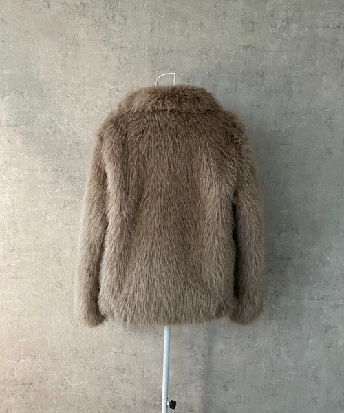 lilful（リルフル）の「シャギーファーカラーボリュームショートジャケット（ブルゾン・レディース・ブラウン・F）」の17枚目の写真