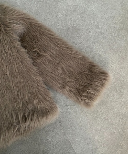 lilful（リルフル）の「シャギーファーカラーボリュームショートジャケット（ブルゾン・レディース・ブラウン・F）」の19枚目の写真