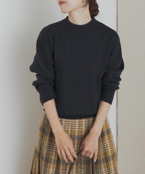 蓄熱/洗濯可』ボトルネックKNITプルオーバー（ニット/セーター