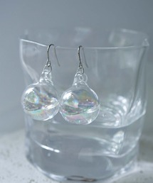 jolie minette/シンプル 水入りオーロラガラスドーム フックピアス/アレルギー対応