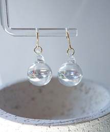 jolie minette/シンプル 水入りオーロラガラスドーム フックピアス/アレルギー対応