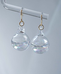 jolie minette/シンプル 水入りオーロラガラスドーム フックピアス/アレルギー対応