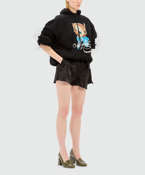 MSGM（エムエスジーエム）の「MSGM「CUTE KITTY」 チュールラップパーカー（パーカー・レディース・ブラック・S）」の4枚目の写真