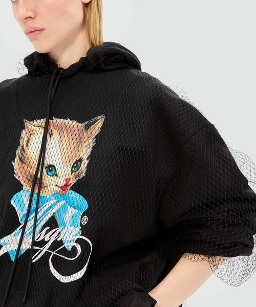 MSGM（エムエスジーエム）の「MSGM「CUTE KITTY」 チュールラップパーカー（パーカー・レディース・ブラック・S）」の5枚目の写真
