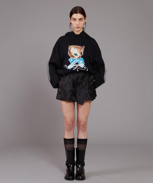 MSGM（エムエスジーエム）の「MSGM「CUTE KITTY」 チュールラップパーカー（パーカー・レディース・ブラック・S）」の6枚目の写真