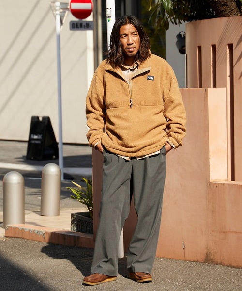 THE NORTH FACE（ザノースフェイス）の「日本未発売 THE NORTH FACE/ザ・ノースフェイス HELIX FLEECE HALF ZIP ブランドロゴ フリース ハーフジップボアジャケット（ブルゾン・メンズ・ブラウン・M/L/XL）」の22枚目の写真