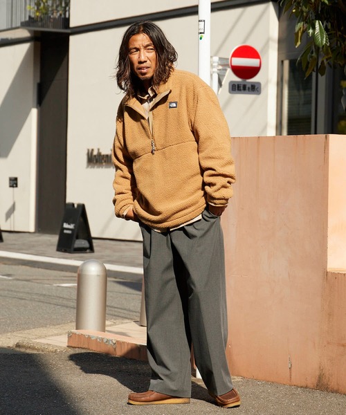 THE NORTH FACE（ザノースフェイス）の「日本未発売 THE NORTH FACE/ザ・ノースフェイス HELIX FLEECE HALF ZIP ブランドロゴ フリース ハーフジップボアジャケット（ブルゾン・メンズ・ブラウン・M/L/XL）」の7枚目の写真