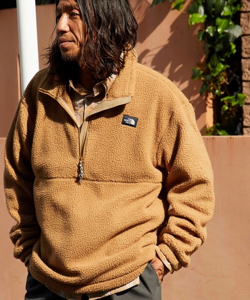 THE NORTH FACE（ザノースフェイス）の「日本未発売 THE NORTH FACE/ザ・ノースフェイス HELIX FLEECE HALF ZIP ブランドロゴ フリース ハーフジップボアジャケット（ブルゾン・メンズ・ブラウン・M/L/XL）」の6枚目の写真