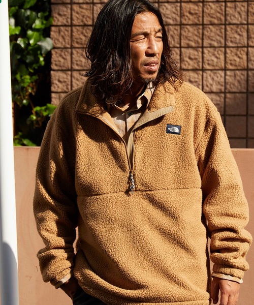 THE NORTH FACE（ザノースフェイス）の「日本未発売 THE NORTH FACE/ザ・ノースフェイス HELIX FLEECE HALF ZIP ブランドロゴ フリース ハーフジップボアジャケット（ブルゾン・メンズ・ブラウン・M/L/XL）」の14枚目の写真