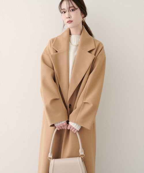 ニットモッサ袖タックチェスターコート（チェスターコート）｜natural