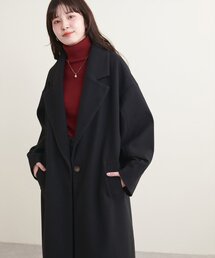 natural couture(ナチュラルクチュール)のニットモッサ袖タックチェスターコート(チェスターコート)