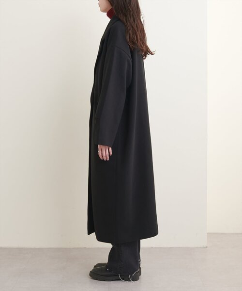 natural couture（ナチュラルクチュール）の「ニットモッサ袖タックチェスターコート（チェスターコート・レディース・ブラウン/キャメル/ブルー/ブラック/アイボリー・FREE）」の20枚目の写真