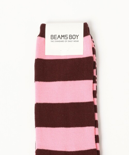 BEAMS BOY(ビームスボーイ)の「テレコ ボーダー 3/2(ソックス/靴下・レディース・ブルー/イエロー/レッド/ピンク・ONE SIZE)」の5枚目の写真