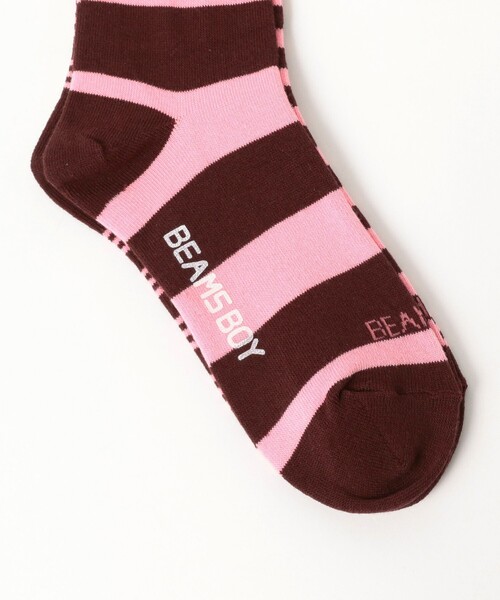 BEAMS BOY(ビームスボーイ)の「テレコ ボーダー 3/2(ソックス/靴下・レディース・ブルー/イエロー/レッド/ピンク・ONE SIZE)」の6枚目の写真
