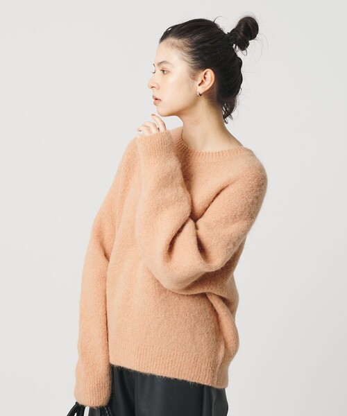 BEAUTY&YOUTH UNITED ARROWS（ビューティーアンドユースユナイテッドアローズ）の「アルパカブレンド シャギー ニットプルオーバー（ニット/セーター・レディース・シャーベット/ダークグレー/ライム・FREE）」の5枚目の写真