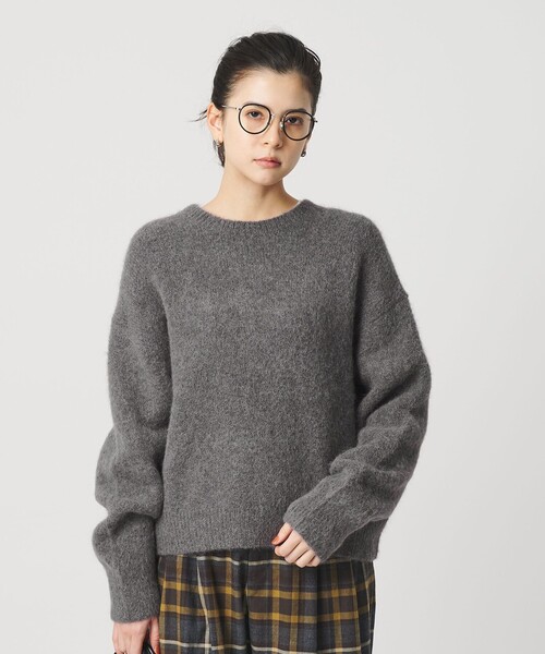 BEAUTY&YOUTH UNITED ARROWS（ビューティーアンドユースユナイテッドアローズ）の「アルパカブレンド シャギー ニットプルオーバー（ニット/セーター・レディース・シャーベット/ダークグレー/ライム・FREE）」の8枚目の写真
