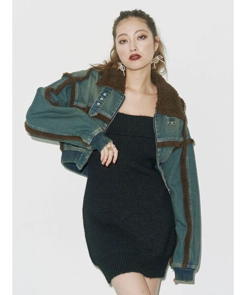 デニムボアブルゾン【セットアップ着用可能】（ブルゾン）｜EVRIS