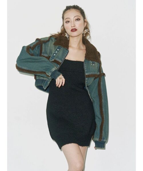 デニムボアブルゾン【セットアップ着用可能】（ブルゾン）｜EVRIS