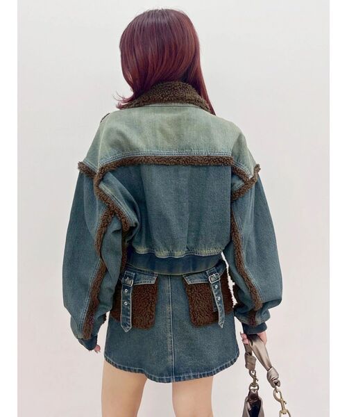 セール】デニムボアブルゾン【セットアップ着用可能】（ブルゾン