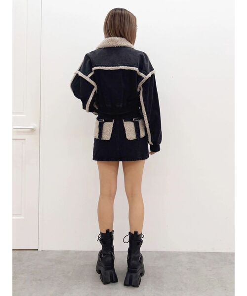 EVRIS デニムボア ブルゾン＆ミニスカート (セットアップ) EVRIS（エヴリス） ブルゾン アウター デニムボアブルゾン