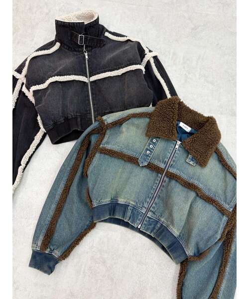 デニムボアブルゾン【セットアップ着用可能】（ブルゾン）｜EVRIS