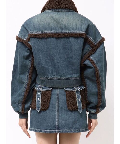 EVRIS（エヴリス）の「デニムボアブルゾン【セットアップ着用可能】（ブルゾン・レディース・インディゴブルー/ブラック・FREE）」の12枚目の写真