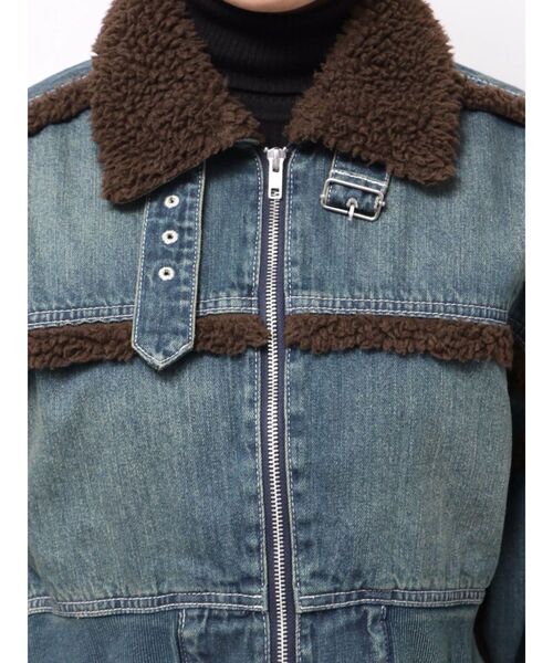 セール】デニムボアブルゾン【セットアップ着用可能】（ブルゾン