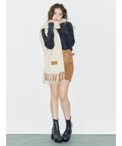 EVRIS（エヴリス）の「シャギーソフトマフラー（マフラー・レディース・マスタード/ホワイト/ブラック/ブルー・FREE）」の20枚目の写真