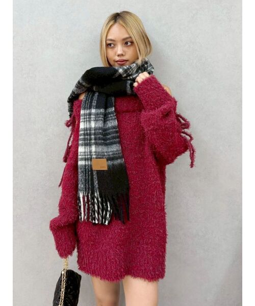 EVRIS（エヴリス）の「シャギーソフトマフラー（マフラー・レディース・マスタード/ホワイト/ブラック/ブルー・FREE）」の22枚目の写真