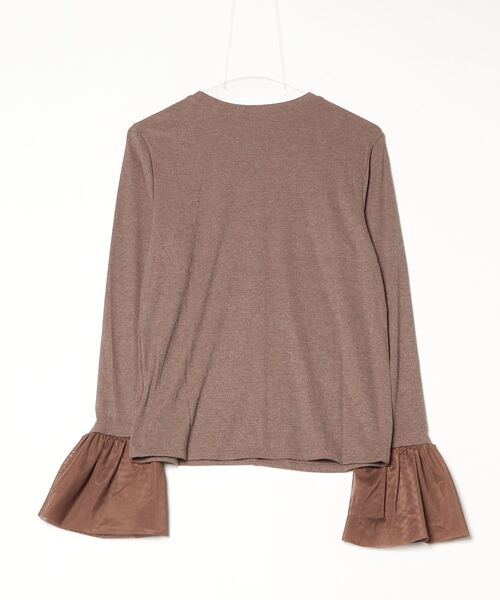 DIP IN CHOCOLATE(ディップインチョコレート)の「袖チュール切り替えカットソー【DIP IN CHOCOLATE】(Tシャツ/カットソー・レディース・ブラウン/ホワイト/ブラック・F)」の4枚目の写真