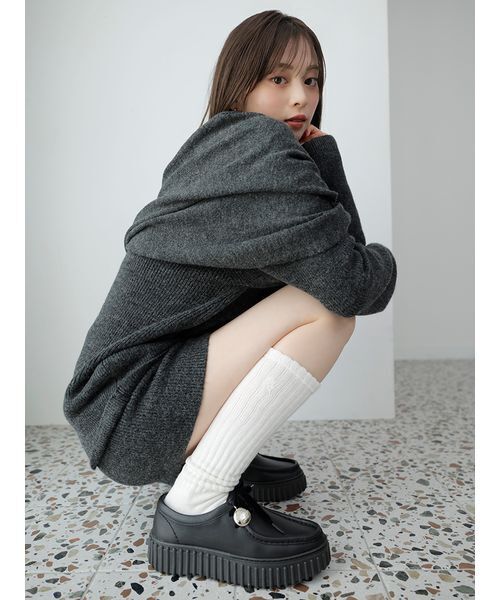 SNIDEL（スナイデル）の「畦ニットショートパンツ（その他パンツ・レディース・アイボリー/グレー/レッド・F）」の6枚目の写真