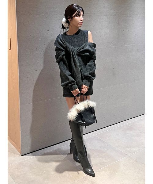 SNIDEL（スナイデル）の「畦ニットショートパンツ（その他パンツ・レディース・アイボリー/グレー/レッド・F）」の9枚目の写真