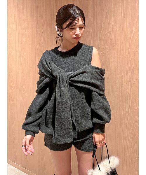 SNIDEL（スナイデル）の「畦ニットショートパンツ（その他パンツ・レディース・アイボリー/グレー/レッド・F）」の13枚目の写真