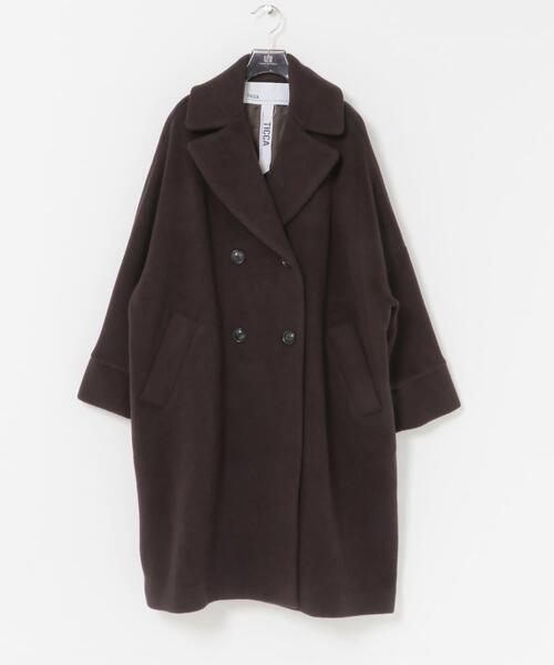 スピックアンドスパン TICCAコート Pコート ブラウン 追加》TICCA