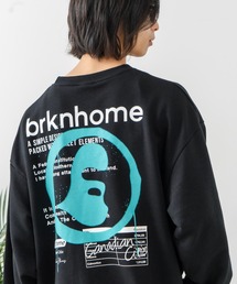 【BRKNHOME/ブロークンホーム】スプレープリント スウェットトレーナー